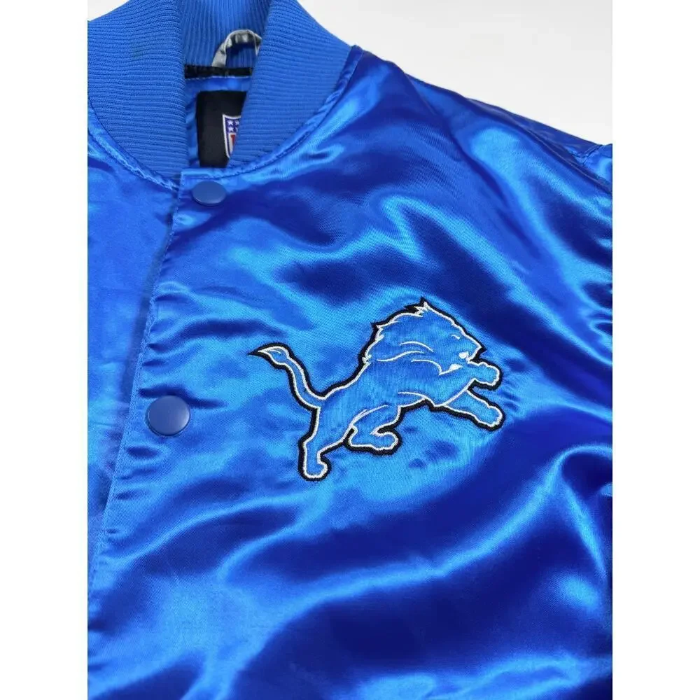 Detroit Lions Youth Satin Bomber Jacket | NFL | Youth XXL | NEW (NWOT)